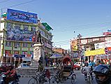 Kathmandu 05 03 Kings Statue Roundabout Southeast of Durbar Square I passed the Kings Statue Roundabout on the way towards Bhimsen Tower from Kathmandu Durbar Square.